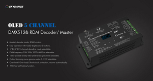 Skydance D5 tensione costante 720W 6A/CH PWM 5 canale OLED DMX512 RDM decoder / DMX master 12 24V - Product Image 4