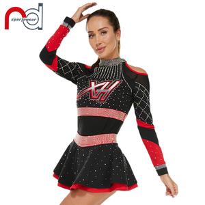 2022 <strong>Youth</strong> <strong>Cheer</strong> and Dance Style Cheerleading Uniforms With Mesh and Rhinestone Crystal Cheerleader Uniforms
