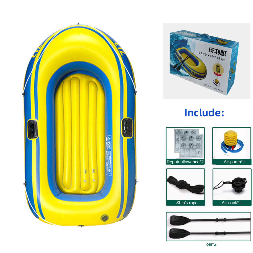 yellow inflatable boat for 2 people