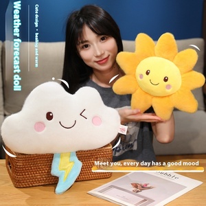 Cross-Biên Giới Mới Trực Tuyến Phim Hoạt Hình Màu Đỏ Dễ Thương Hướng Dương Cho Mặt Cười Hoa Gối Dự Báo Thời Tiết Đồ Chơi Sang Trọng Gấu Loại Bán Buôn - Product Image 1