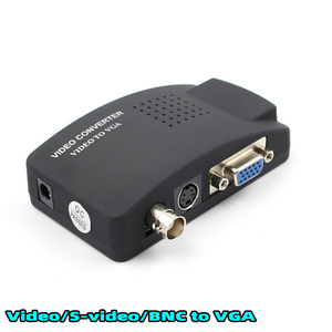 Fjgear RCA compuesto AV S-Video a VGA convertidor caja CCTV DVR PC portátil a TV proyector VGA entrada a salida VGA Video Conve