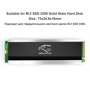 Pupazzo di neve LOGO M.2 Computer SSD copertura dissipatore di calore in alluminio intero con cuscinetti a sfera ventole e raffreddamento per Hard disk set di applicazioni - Product Image 4
