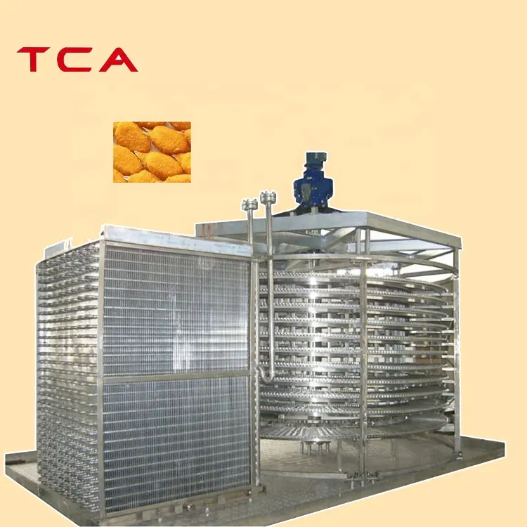 TCA SUS 304 gamberetti iqf di alta qualità congelatore macchina a spirale pane fast food pollo manzo pesce patty pepite tunnel congelatore prezzo