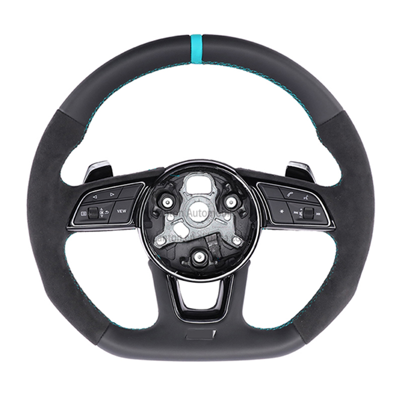 Alcantara+flat bottomed+Cyan stitching