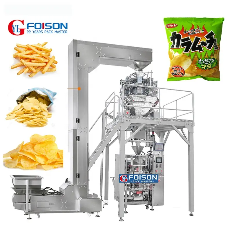 Automatische Weegbree Snack Chips Popcorn Stikstof Verpakking Machine Prijs