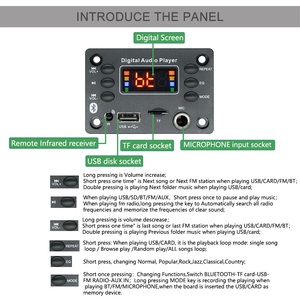 MP3プレーヤーBluetoothモジュールMP3デコーダーFMラジオマイクボード - Product Image 2