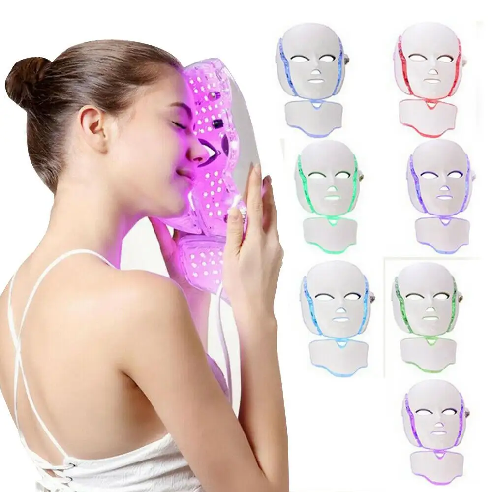 Beauty personal care private label led face mask light pdt therapy device, led therapy light with 7 colors, portable led mask