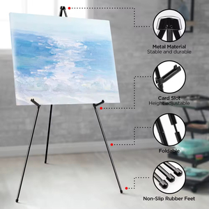 Long lanh nghệ thuật kim Loại hiển thị áp phích Giá vẽ đứng Tripod Ráp Di động sàn giá vẽ có thể điều chỉnh áp phích nghệ thuật dễ dàng đứng - Product Image 3