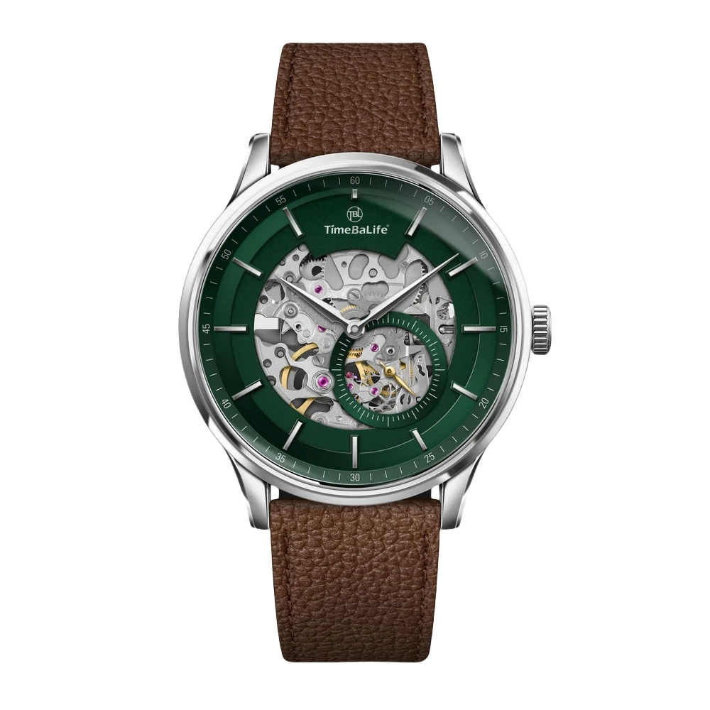 Green Dial Brown Strap