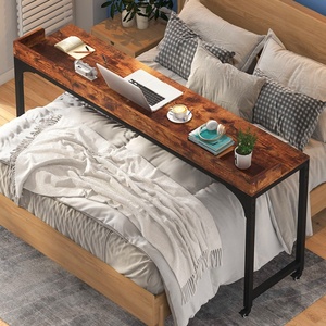 Dormitorio Moderno marco de Metal Simple mesa de ordenador de escritorio de madera mesa de cama para el hogar - Product Image 5