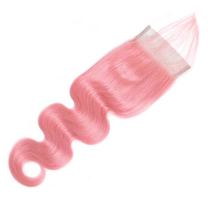 สีชมพูรวมกลุ่มกับ Body Closure Body WAVE สีบราซิลมนุษย์ผมสานการรวมกลุ่ม - Product Image 4
