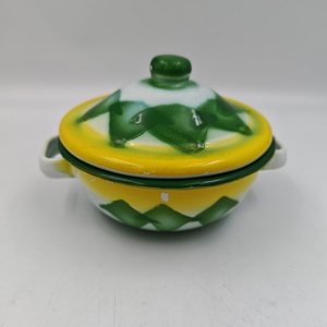 自有品牌多功能厨房使用带盖子的搪瓷碗，用于酒店供应沙拉和水果搪瓷咖喱碗 - Product Image 2