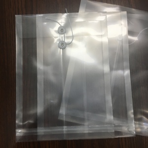 定制批发透明PVC串领带信封顶级优质扣带聚信封透明聚信封带按钮串 - Product Image 3