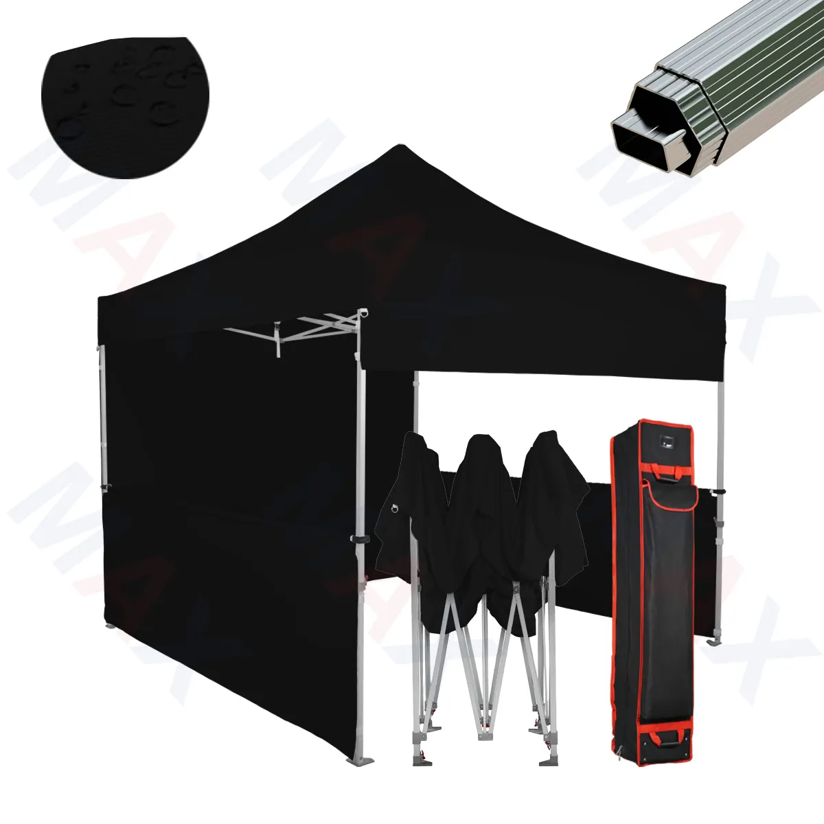 黒の広告テント10x10カスタムキャノピーメガアルミニウム展示テントポップアップグランドオープニングパーティーテント