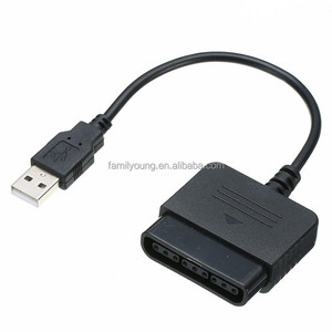适用于PS1/PS2双冲击游戏手柄至PS3电脑通用串行总线游戏控制器适配器转换器电缆，无驱动程序 - Product Image 1