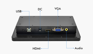 Usingwin-Monitor de pantalla táctil para interiores, panel frontal IP65 resistente al agua, 7 pulgadas, negro, pequeñas máquinas para negocios, adaptador de corriente - Product Image 4