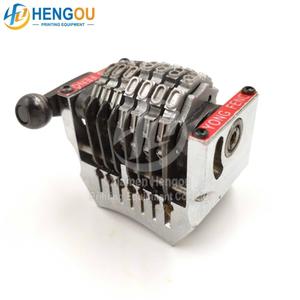 Máquina de numeración de 7 dígitos 18,9 Vertical hacia atrás 098765... Los últimos tres bits pueden máquina de numeración GTO ajustable