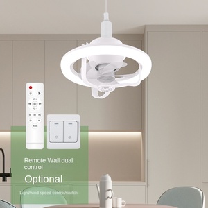 Luz de ventilador-Luz de ventilador de techo ajustable RGB Luz LED de hoja de estilo moderno E27 Cabezal de agitación de 360 grados - Product Image 5