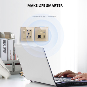 Boente-Interruptor táctil de 86x86mm, Control multifuncional, compatible con Alexa, Google Home, UK, EU, enchufe de pared de vidrio eléctrico con Wifi - Product Image 5