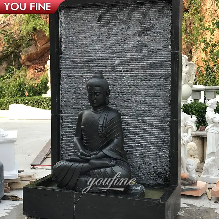 Fuente de agua de escultura de Buda de mármol de gran oferta tallada a mano personalizada
