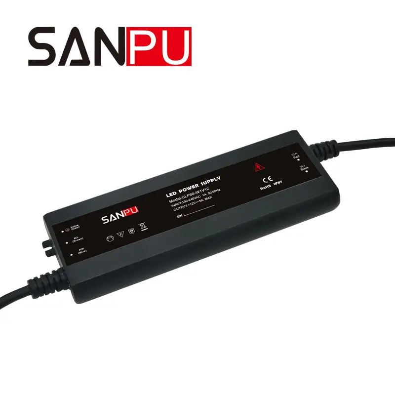 Sanpu застежка 60 Вт 100 Вт 120 Вт IP67 Водонепроницаемый Светодиодный источник питания высотой 18 мм/светодиодный трансформатор/трансформатор