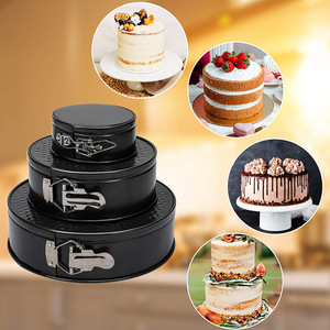 Round Multi-layer Cake Non-stick Perfore Baking Tray Set 5 Sets of Carbon Steel <strong>Bake</strong> Pan Mould 4/7/9 Inch Baking Trays for Oven - Product Image 3