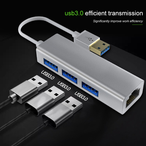 USB3.0 to Gigabit <strong>Network</strong> Card <strong>Adapter</strong> with 3-Port HUB Expansion RJ45 Cable <strong>Adapter</strong> 1000M Plug Play USB C SD Interface in Stock! - Product Image 2