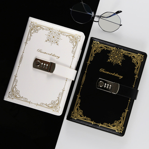 Cuaderno de cuero PU A5 con logotipo personalizado, cuaderno multifuncional con bloqueo de contraseña - Product Image 1