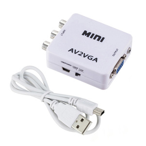 BAJEAL AV a VGA 1080P 60Hz AV2VGA convertidor CVBS/AV/RCA a VGA adaptador de vídeo para Monitor de TV