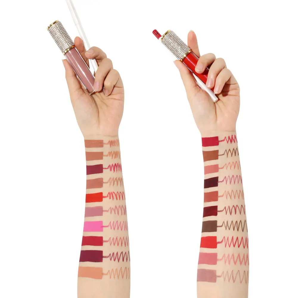Waterproof Private Label Cosmetics Wholesale Matte Liquid Lipstick With Lip Liner Kit