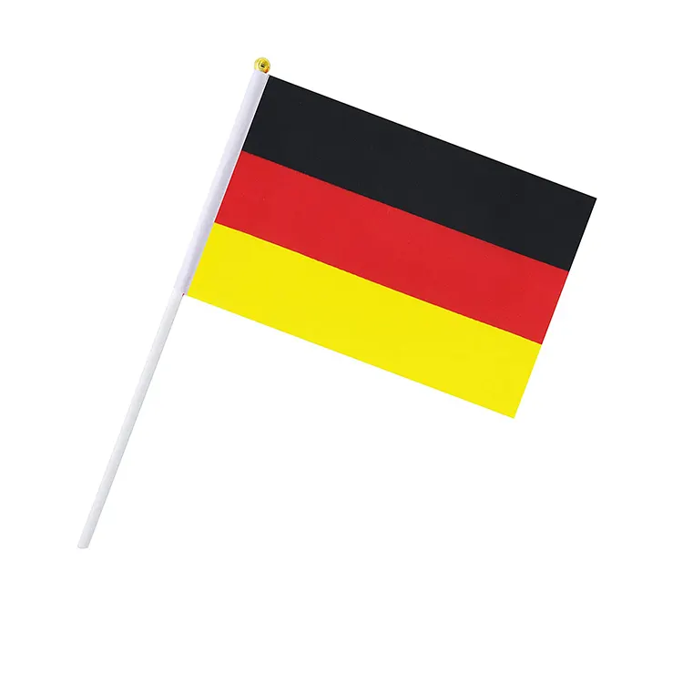 أعلام مموجة باليد الوطنية الألمانية الصغيرة باللون الأحمر والأسود والأصفر والتوصيل السريع أعلام مخصصة رياضية ألمانية مموجة باليد