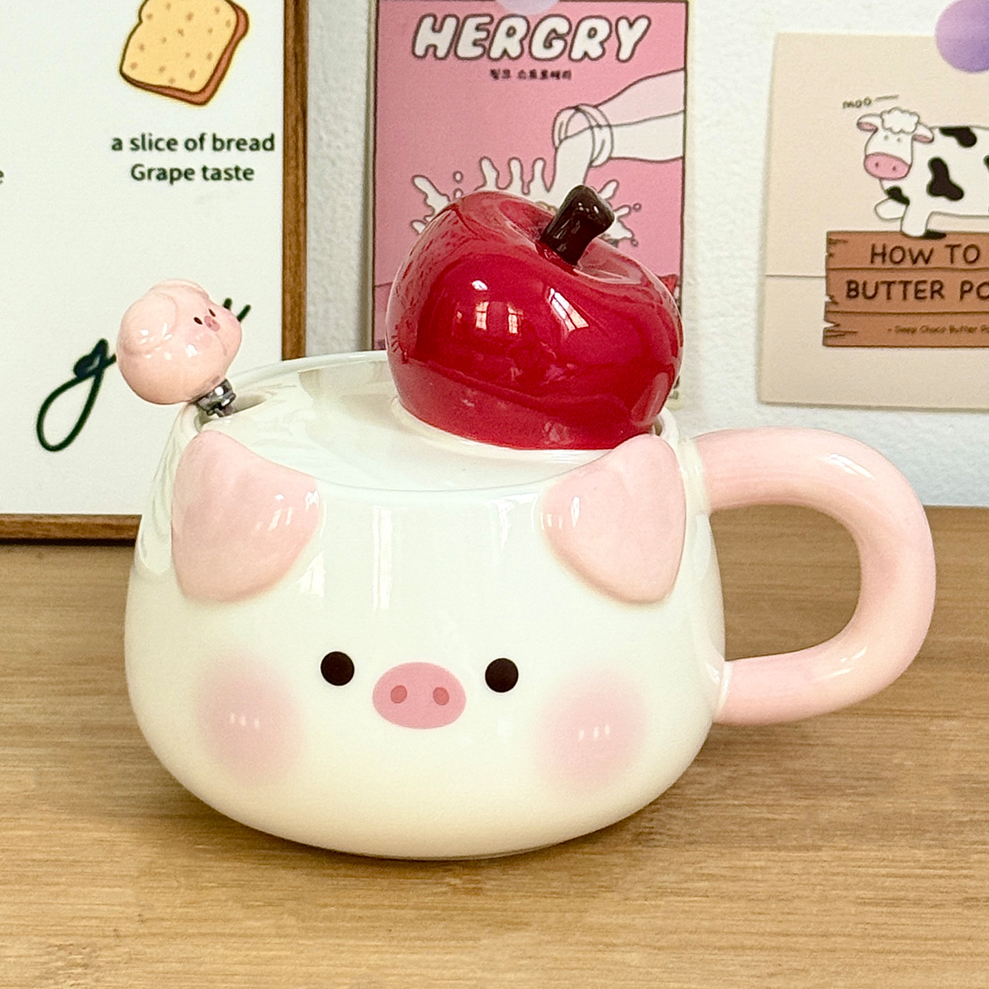 Tasse de petit-déjeuner cochon - Marron