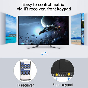 TESmart 4x2 HDMI矩阵将4个超高清信号源路由到2个4k显示器红外接收器和面板键盘选择独立输入 - Product Image 5