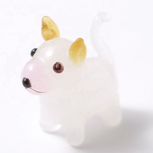 小さな小さなフィギュアガラス犬おもちゃ彫刻ガラスフィギュアムラノグラスブローアートワーク手工芸品クリスタル動物ペット置物