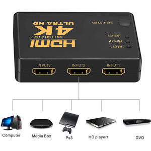 HDMI Splitter 3 puerto HDMI interruptor 3x1 3 en 1 3d 4K HDMI Splitter Switch conmutador adaptador de Hub con IR remoto RF de la caja de vídeo - Product Image 4