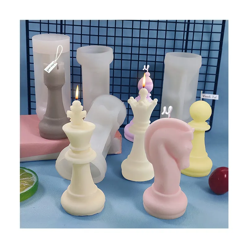 3D 체스 촛불 실리콘 금형 수제 아로마 테라피 촛불 왁스 금형 크리 에이 티브 장식 UV 수지 금형 DIY 공예 홈 데코 만들기