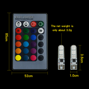 Fabrika kaynağı T10 5050 6SMD RGB uzaktan kumanda ile çok renk değiştirme LED lamba oto araba led İç müzik dans işık - Product Image 3