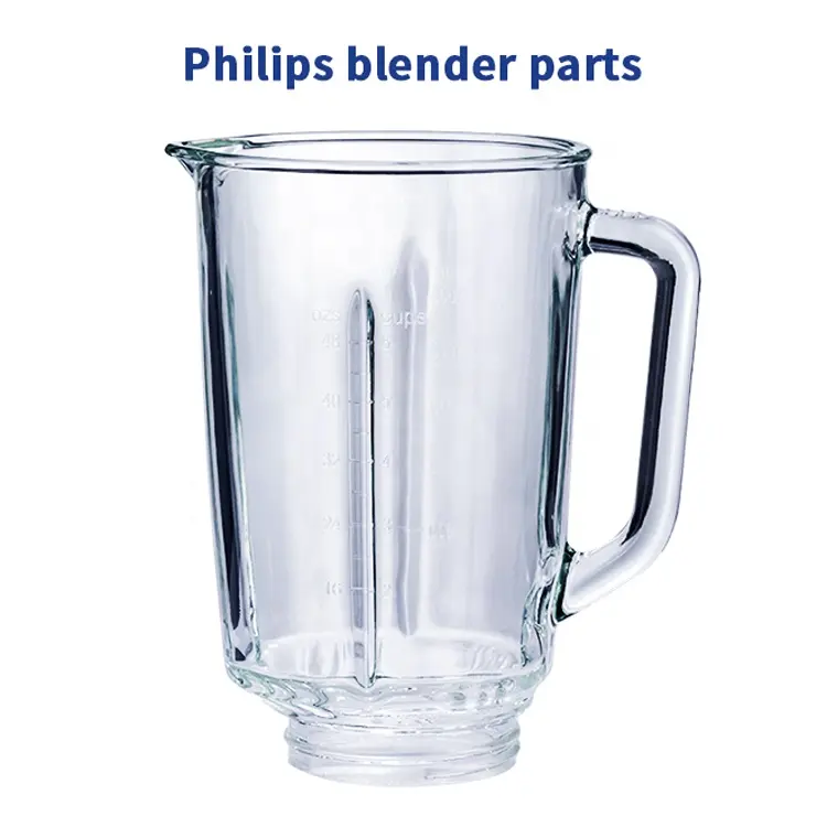 Precio al por mayor, licuadora de vidrio para suministros de Philips, exprimidor de vidrio de borosilicato de repuesto, tarro de 1,5 l para piezas de licuadora Philips