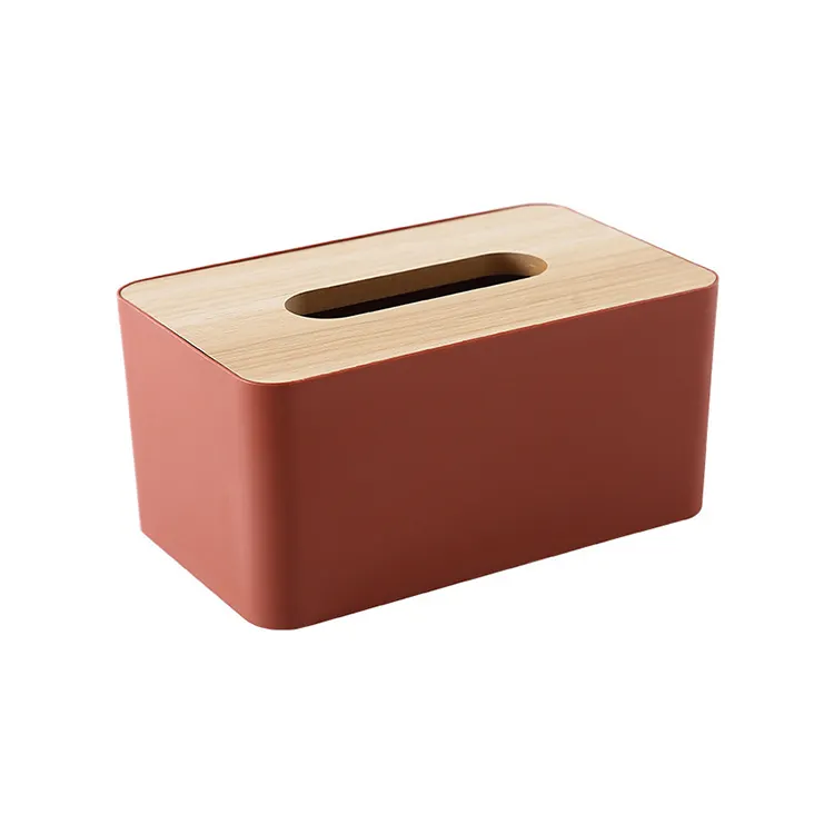 Huishoudelijke Tissue Handdoek Houder Tissue Box Houder Aangepaste Logo Tissue Box Houten Top Met Hoge Kwaliteit