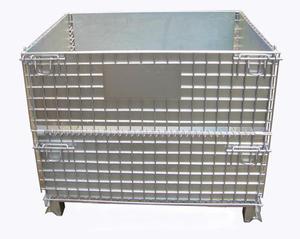 Jaulas de almacenamiento resistentes Contenedor de malla de alambre y metal galvanizado apilable para almacenamiento en almacén - Product Image 4