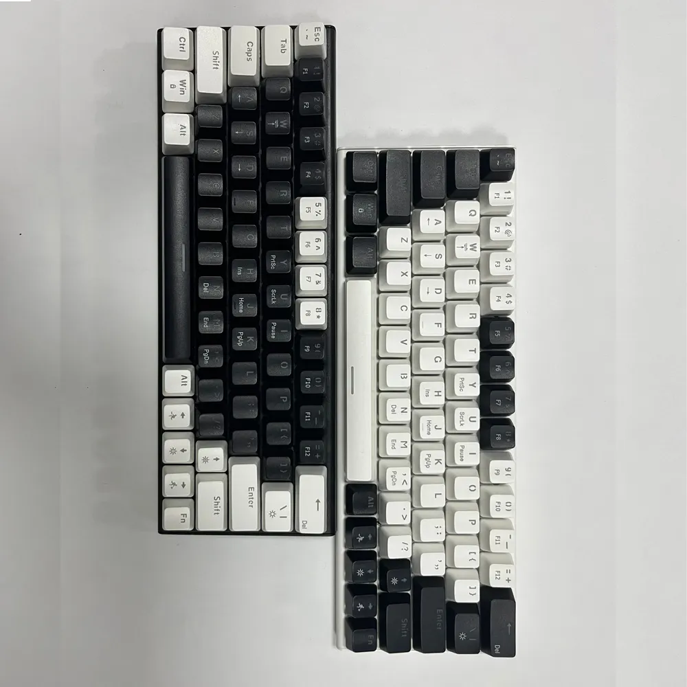 Yeaibo sakelar biru OEM kabel Tipe C pencahayaan warna Backlit RGB panas dapat ditukar untuk komputer DIY perdagangan Keyboard game mekanis