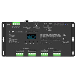 D12A 12チャンネルMax 1440W定電圧RGB DMX512 & RDMデコーダDmx 512 & RDMマスターOLEDスクリーンPWMコントローラLEDライト用 - Product Image 1