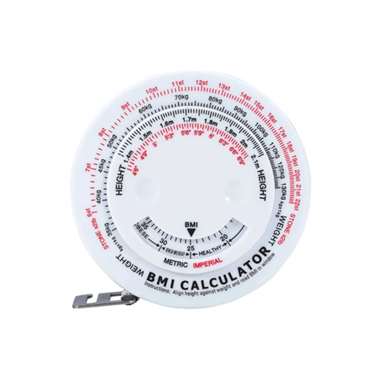 Logo Kustom 150Cm Kalkulator Ukuran Diet Pita Penurun Berat Badan Alat Ukur BMI Indeks Massa Tubuh Pita Dapat Ditarik