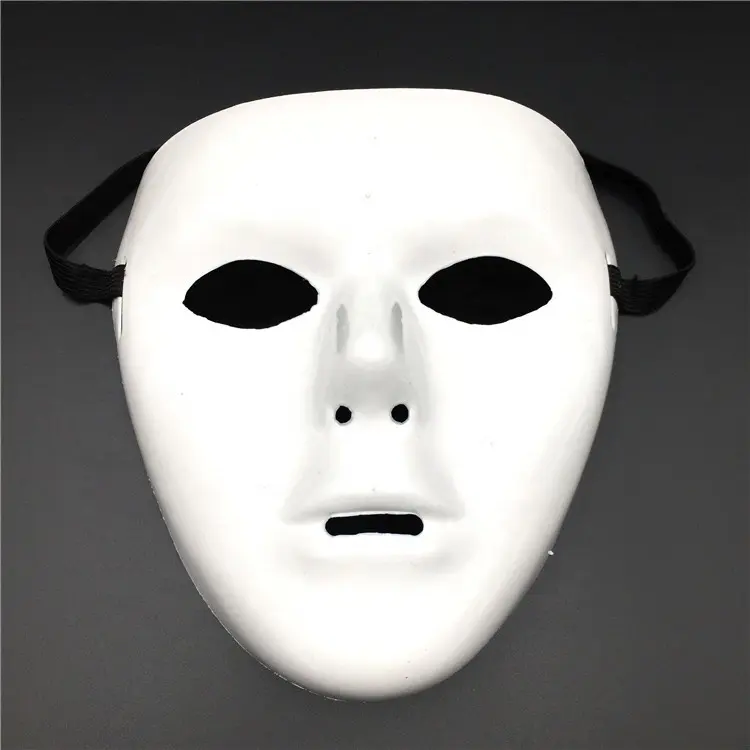 PoeticExist-mascarilla de plástico para hombre y mujer, máscara blanca de cara completa para Halloween, Jabbawockeez, Hip Hop