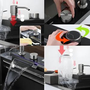 Modern siyah bal peteği dekor şelale akıllı mutfak lavabo tek mutfak evyesi fincan yıkayıcı ile - Product Image 5