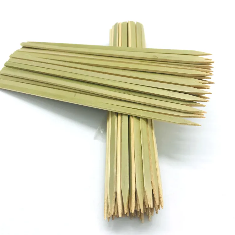 Bâton plat en bambou jetable vert, pièces, résistant à la chaleur