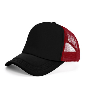 Yetişkinler için OEM kalite özel kamyon şoförü file şapka 5-Panel şapka kontrast mavi kırmızı ortak kumaş özelliği - Product Image 3