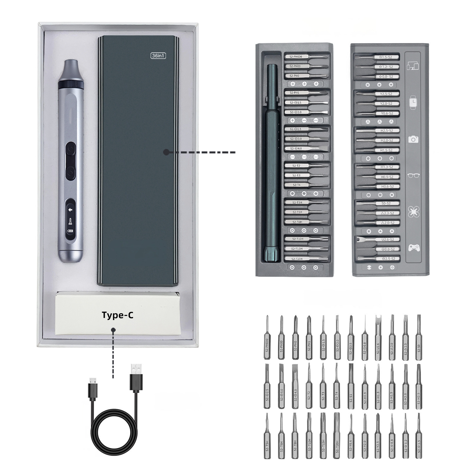 Ensemble d'outils électriques 36 en 1