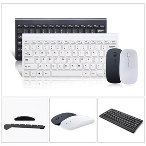 2,4 GHz teclado inalámbrico y ratón óptico negro blanco pequeño elegante conjunto de ratón Mini teclado para Juegos Oficina entretenimiento