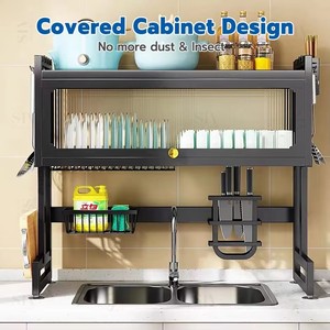 Yüksek verimlilik büyük bulaşıklık lavabo çanak süzgeç kurutma raf üzerinde mutfak sayacı İşlevli organizatör depolama raf - Product Image 4